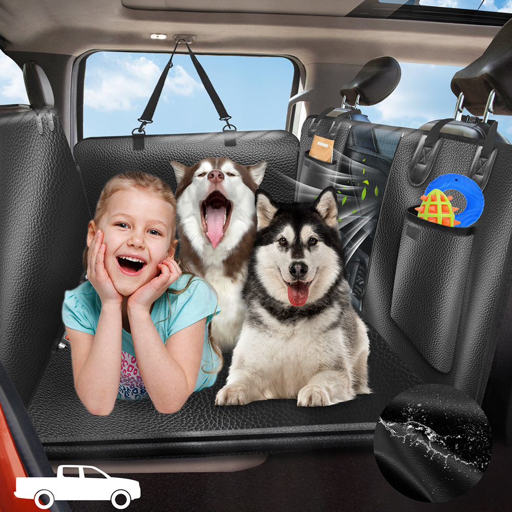 Faux Leather Back Seat Extender for Dogs in Car, SUV, Truck