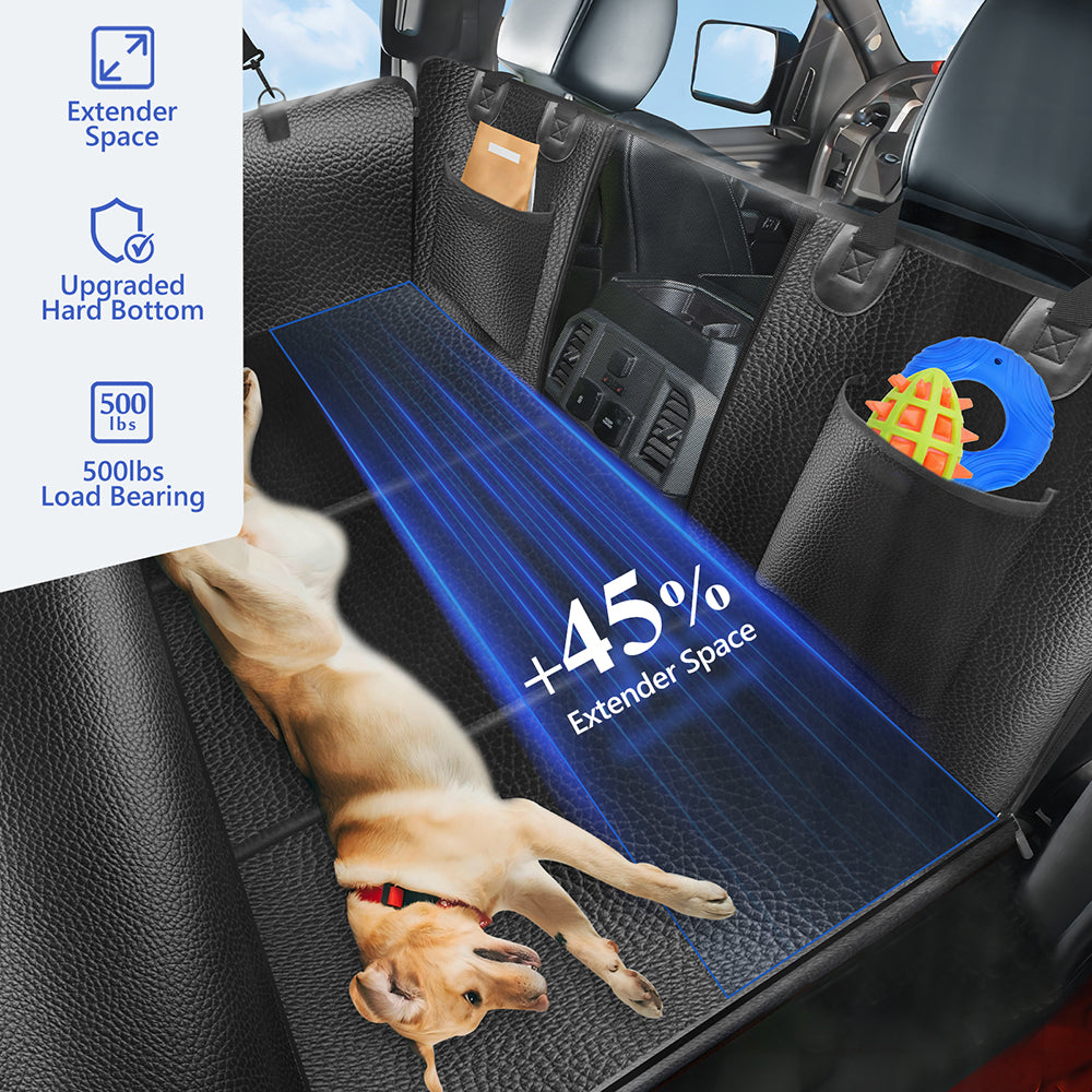 Faux Leather Back Seat Extender for Dogs in Car, SUV, Truck