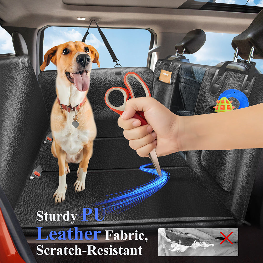 Faux Leather Back Seat Extender for Dogs in Car, SUV, Truck