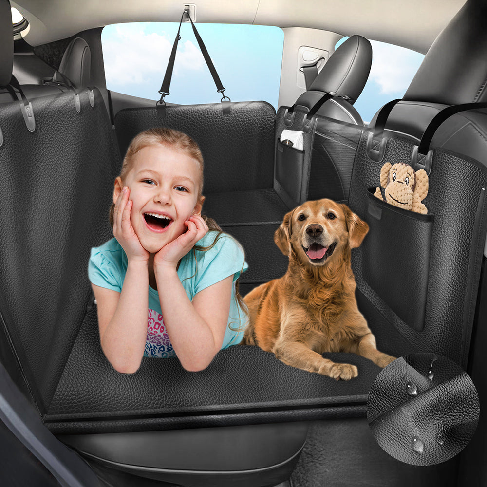 Faux Leather Back Seat Extender for Dogs in Car, SUV, Truck